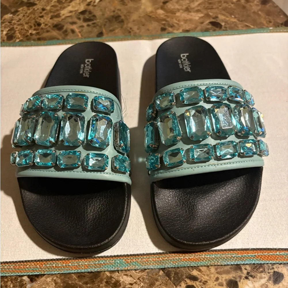 Botkier Aqua Jeweled Slide Sandals - Women's size 8 - Picture 11 of 12
